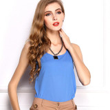 Free Shipping New 2018 Fashion Women Chiffon Sleeveless Shirt Vest Vest Tank Tops Blouse Waistcoat 7