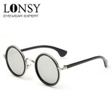 LONSY Pink Round Sunglasses Women Retro Vintage Sun Glasses for Women Brand Design Clear Sunglasses Female Oculos Gafas De Sol