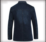 LONMMY Cowboy blazer jeans jacket men 80% Cotton Denim jacket men blazer Suits for men jaqueta Brand-clothing Casual M-4XL