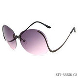 LongKeeper Sunglasses Cramilo Vintage Metal Retro Women Rimless Oversize Sunglasses Tint Lens Brand Designer UV400 AB256