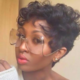LongKeeper Sunglasses Cramilo Vintage Metal Retro Women Rimless Oversize Sunglasses Tint Lens Brand Designer UV400 AB256