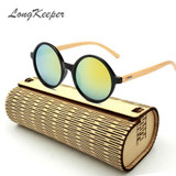 LongKeeper New fashion Products Men Women Glass Bamboo Sunglasses au Retro Vintage Wood Lens Wooden Frame Handmade 1527