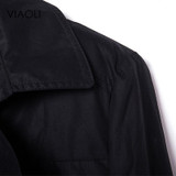 Long-sleeved men's long windbreaker 2017 spring / autumn fashion Slim double breasted jacket men's jacket cotton men's clothing