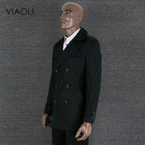 Long-sleeved men's long windbreaker 2017 spring / autumn fashion Slim double breasted jacket men's jacket cotton men's clothing