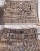 Long woolen warm plaid skirts womens 2018 spring autumn high waist plus size elegant office work skirt Woolen saia jupe faldas