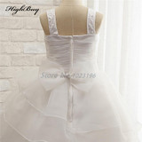 Long White Flower Girl Dresses for Weddings Pageant Party Ball Gown Birthday First Communion Dresses for Girls Evening Gown