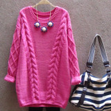 Long Sweater Women Autumn Winter Fashion O-Neck Twisted Chunky Cable Jumper Female Vintage Knitted Pullovers and Sweaters