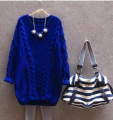 Long Sweater Women Autumn Winter Fashion O-Neck Twisted Chunky Cable Jumper Female Vintage Knitted Pullovers and Sweaters