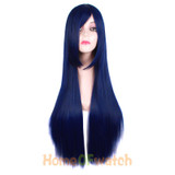 long Straight Synthetic hair 32" Dark Blue Cosplay Wigs Halloween Costume Party Heat Resistant Ladies hairpiece MapofBeauty
