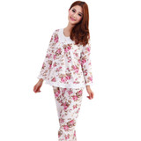 Long Sleeved Ladies Pajamas Set Cotton Pyjamas for Women Pijama Mujer Floral Print Sleepwear Homewear Nightgown Asia/Tag M-3XL Long Sleeved Ladies Pajamas Set Cotton Pyjamas for Women Pijama Mujer Floral Print Sleepwear Homewear Nightgown Asia/Tag M-3XL