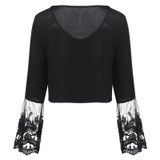 Long Sleeve Womens Boho Shirt White Lace Blouse 2017 Summer Ladies Dentelle Mesh Tops Femme Blusas Female Tunic Sexy Crop Tops