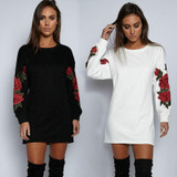 Long Sleeve Hoodie Sweatshirts Flower Cotton New Pullover Sweatshirt Tops Clothes Fashion Women Ladies Clothing Casual