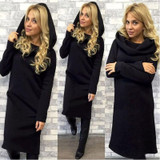 Long Sleeve Dress Sportswear Loose Long Hoodie Dress Fashion Casual Dresses Winter Hot Plus Size Women Clothing Vestidos XXL