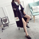 Long Sleeve Cardigans Sweater Women 2018 Autumn Winter Fashion New Long Knitted Female Cartoon Cardigan Sweaters Women Coat