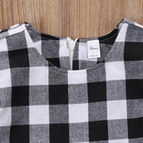 Casual Newborn Girl Princess Dress Kids Plaid Baby Party Wedding Pageant Formal Tutu Dresses Cotton 0-24M