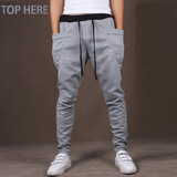 Casual Men Pants Hot Sale Unique Big Pocket Hip Hop Harem Pants Fitness Clothing Quality Outwear Casual Men Joggers