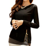 Casual Long Sleeve Shirt Women 2018 Spring Autumn Side Zipper Blouse Fashion Office Ladies Tops Tunic Camisa Mujer Blusas