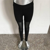 Casual Leggings Women Fitness Leggings Color Block Spring Summer Workout Pants New Arrival Mesh Insert Leggings
