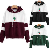 Casual Fashion Long Sleeve Hoodies Women Cactus Print Sweatshirt Tracksuits Hooded Pullover Tops Blouse Jumper Hoodie