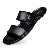 Casual Famous Brand New Nice Men Sandals Shoes Slippers Summer Flip Flops Beach Men Shoes Leather Sandalias Zapatos Hombre