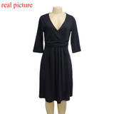 Casual Dress For Women 2017 Summer Office Half Sleeve Work Dress Elegant Fashion Sexy Colorful Midi Pleated Dresses Vestidos