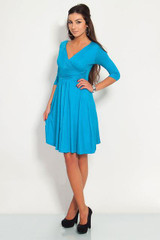 Casual Dress For Women 2017 Summer Office Half Sleeve Work Dress Elegant Fashion Sexy Colorful Midi Pleated Dresses Vestidos