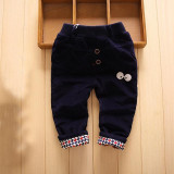 Casual Autumn Winter Baby Kids Children Boys Male Infants Cartoon Velvet Pants Full Length Trousers
