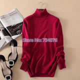 Cashmere Sweater Winter Womens Sweaters Fashion 2017 Autumn and Winter Womens Sweater and Pullovers Turtleneck Knitted Sweater