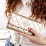 2017 Wallet Fashion Wallet Women PU Leather Wallet Crown Rhombus Brand Women Purse Long Purse Coin Purse Money Bag For iPhone