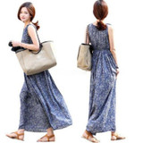 2017 Vintage Floral Women Summer Boho Long Maxi Beach Sundress Dress Vestidos Plus Size