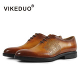 2017 Vikeduo Handmade Vintage Men's Oxford Shoes Luxury Wedding Party Tiger Pattern 100% Genuine Leather Dress Unique Design