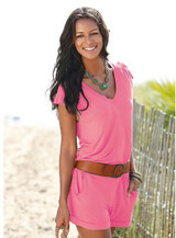 2017 Vacation Sexy Fashion Summer women deep V-neck casual short