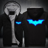 2017 USA SIZE Unisex Super Hero Batman Hoodies Coat Winter Fleece Thicken Luminous Sweatshirts Jacket Men Hoodies