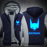 2017 USA SIZE Unisex Super Hero Batman Hoodies Coat Winter Fleece Thicken Luminous Sweatshirts Jacket Men Hoodies