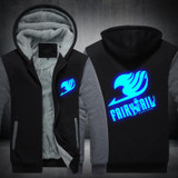 2017 USA SIZE Unisex Fairy Tail Hoodies Coat Winter Fleece Thicken Luminous Men Hoodies Sweatshirts Jacket
