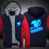 2017 USA SIZE Unisex Fairy Tail Hoodies Coat Winter Fleece Thicken Luminous Men Hoodies Sweatshirts Jacket