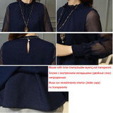 2017 Top Women's Shirt Blouse Ruffles Collar Blouses Chiffon Tunic Tops Blusa Long Sleeve Big Size Clothes for Women