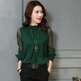 2017 Top Women's Shirt Blouse Ruffles Collar Blouses Chiffon Tunic Tops Blusa Long Sleeve Big Size Clothes for Women