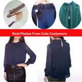 2017 Top Women's Shirt Blouse Ruffles Collar Blouses Chiffon Tunic Tops Blusa Long Sleeve Big Size Clothes for Women