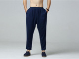 2017 Top Selling Solid Spring Summer Men Linen Pants Trousers Big Size Casual Mens jogger Pants Size M-6XL