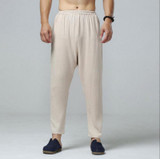 2017 Top Selling Solid Spring Summer Men Linen Pants Trousers Big Size Casual Mens jogger Pants Size M-6XL