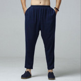 2017 Top Selling Solid Spring Summer Men Linen Pants Trousers Big Size Casual Mens jogger Pants Size M-6XL