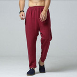 2017 Top Selling Solid Spring Summer Men Linen Pants Trousers Big Size Casual Mens jogger Pants Size M-6XL