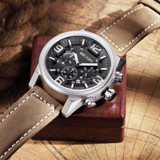 2017 Top Luxury Brand MEGIR Sports Watches Men's Quartz Chronograph Big Dial Clock Leather Wrist Watch relogio masculino relojes