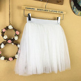 2017 Summer vintage skirts womens Elastic High Waist tulle mesh Skirt long Pleated tutu skirt women Saias midi faldas jupe