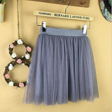 2017 Summer vintage skirts womens Elastic High Waist tulle mesh Skirt long Pleated tutu skirt women Saias midi faldas jupe