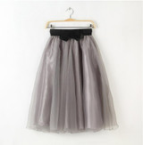 2017 Summer vintage skirts womens Elastic High Waist tulle mesh Skirt long Pleated tutu skirt women Saias midi faldas jupe