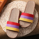 2017 Summer Unisex New Linen Slippers Couples Bedroom Indoor Shoes Anti-skid slippers