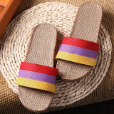 2017 Summer Unisex New Linen Slippers Couples Bedroom Indoor Shoes Anti-skid slippers