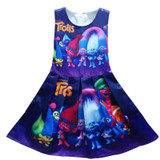 2017 Summer unicorn Dresses for Girls Princess Birthday Party Dress Children Trolls Costume Kids Clothes Vestido 3-10Y